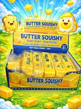 Butter Squishy Toy - Yellow Butter Block Squishy 14 oz big size Xl jumbo